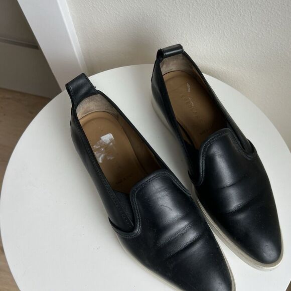 Everlane The Street Shoe Black Leather  Printed Slip On Sneaker Women’s 8 - Picture 3 of 9